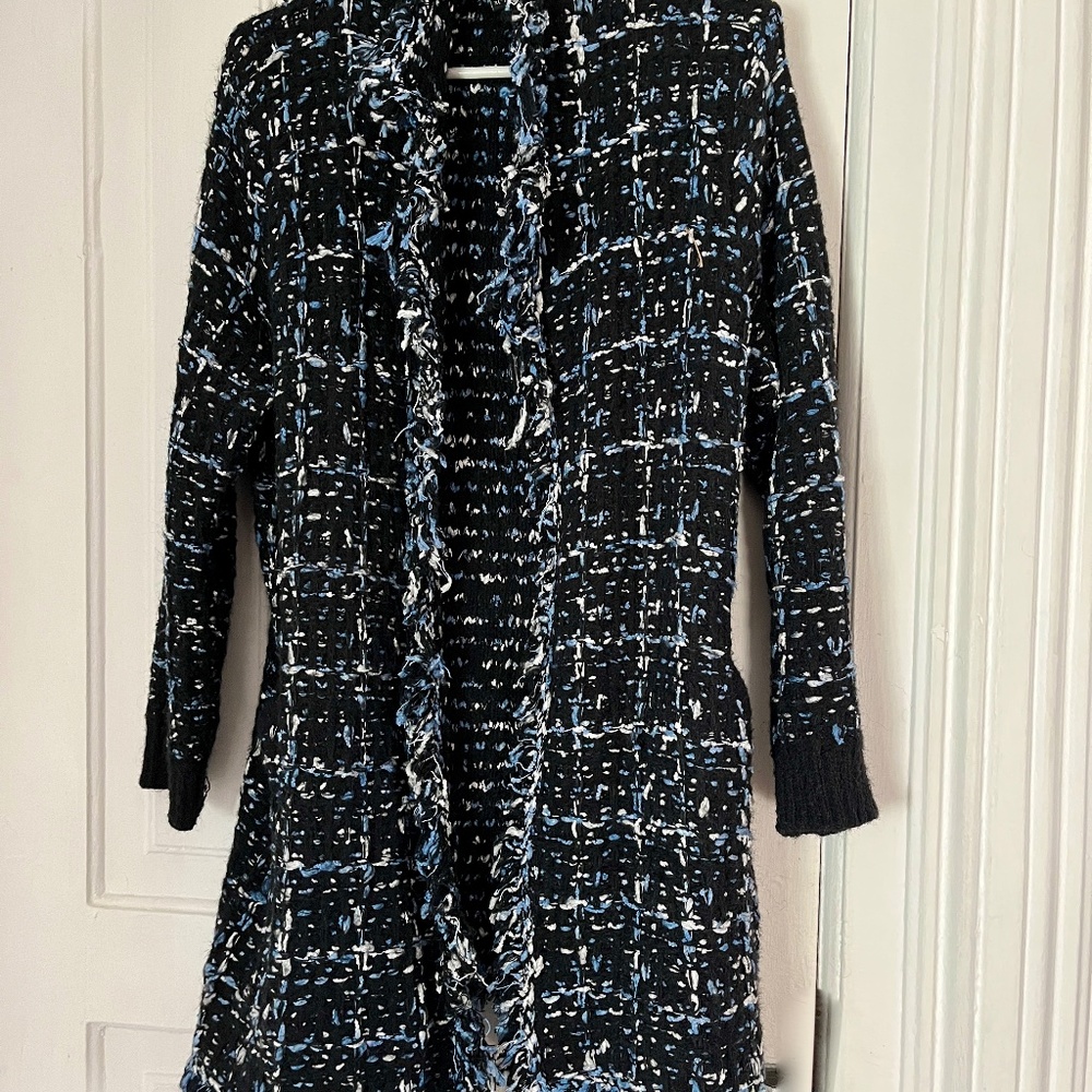 Woven Stylish Cardigan with Fringe Edge detailing in size XL